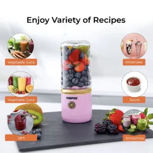 portable and rechargeable blender GEEPAS (half-white)