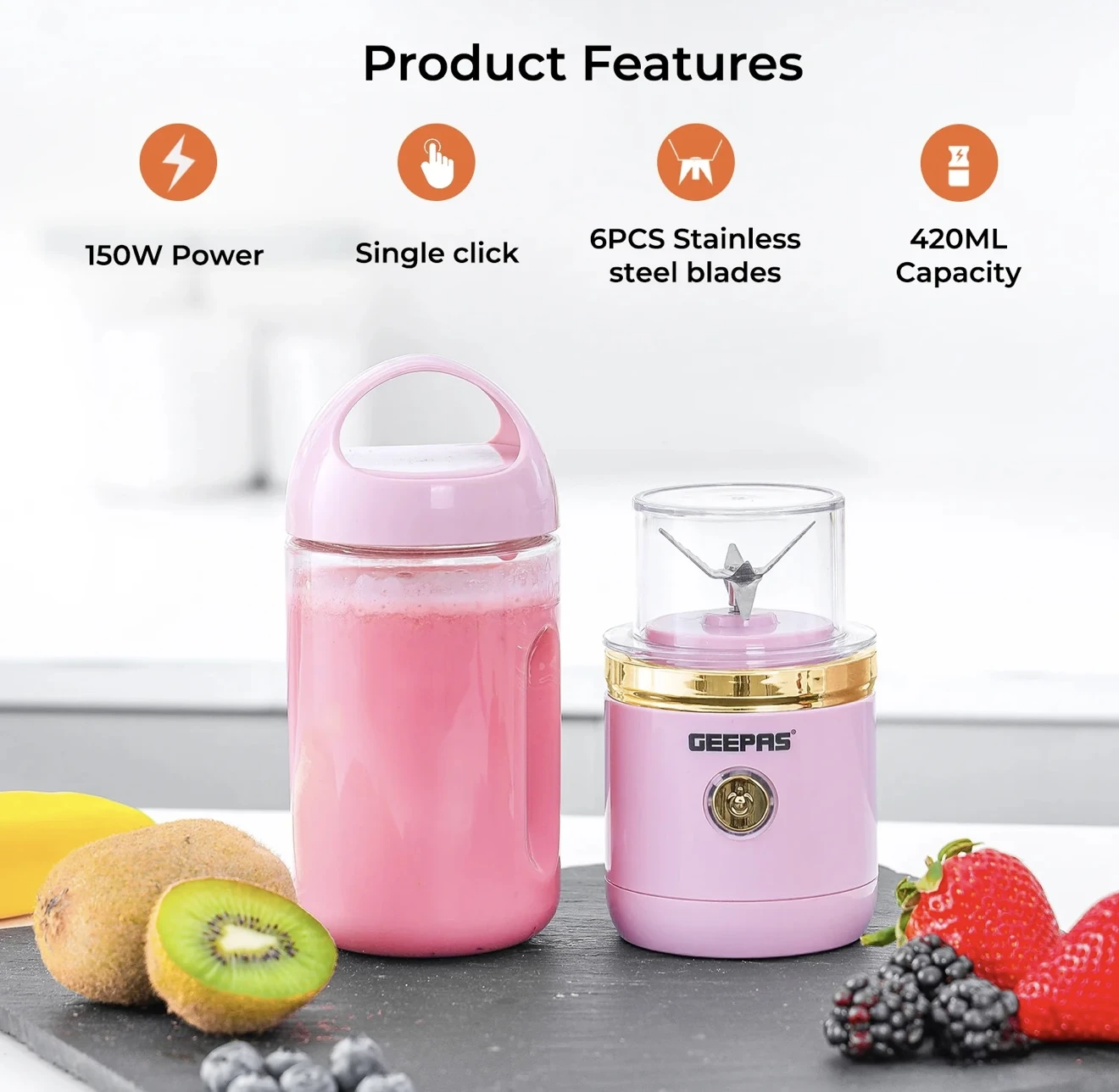 portable and rechargeable blender GEEPAS