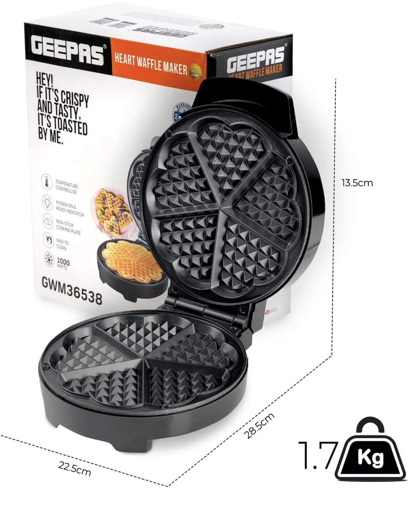 GEEPAS WAFFLE MAKER