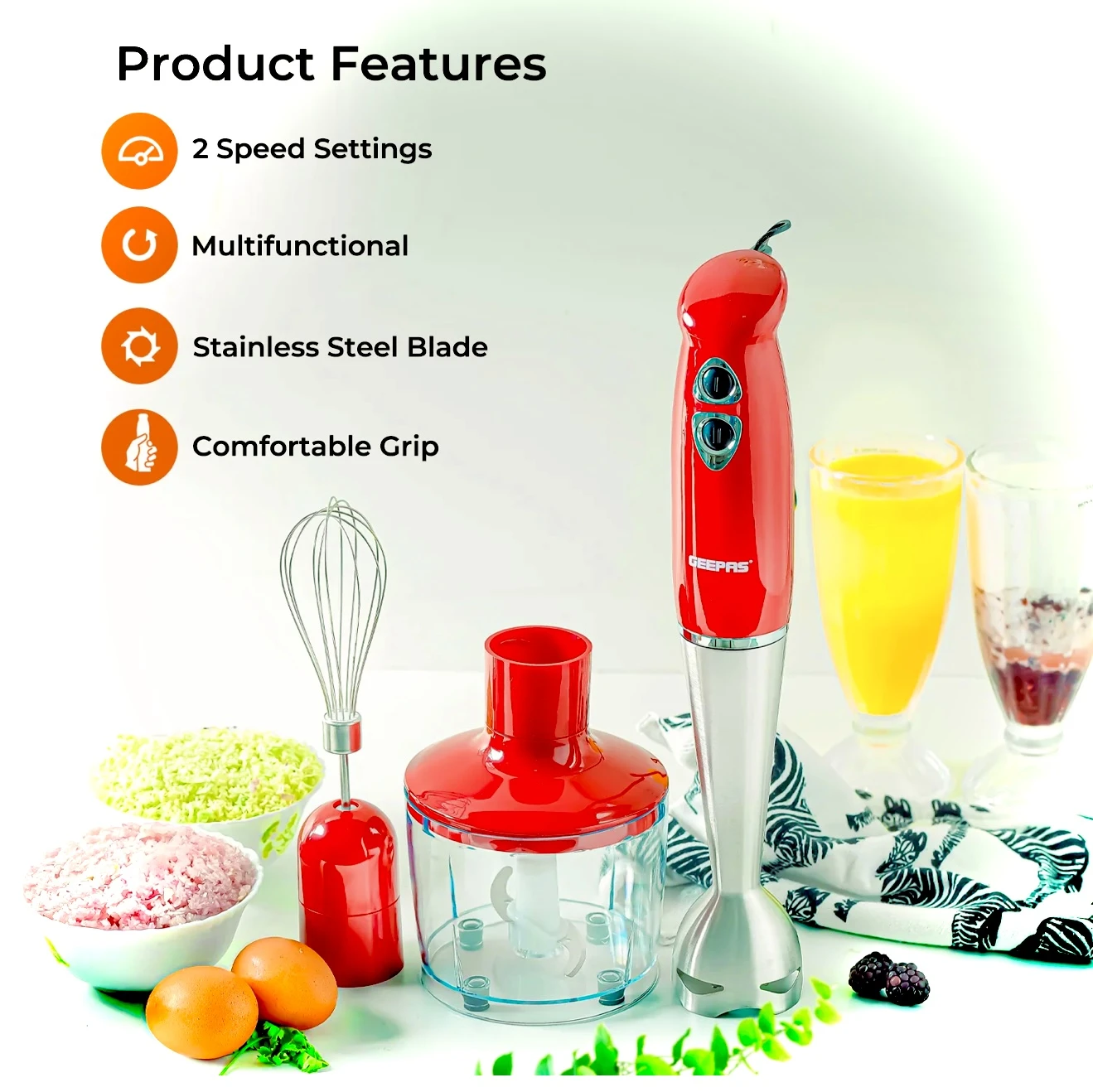 GEEPAS 3IN 1 HAND BLENDER