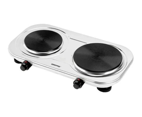 GEEPAS STAINLESS ELECTRIC DOUBLE HOT PLATE HOB
