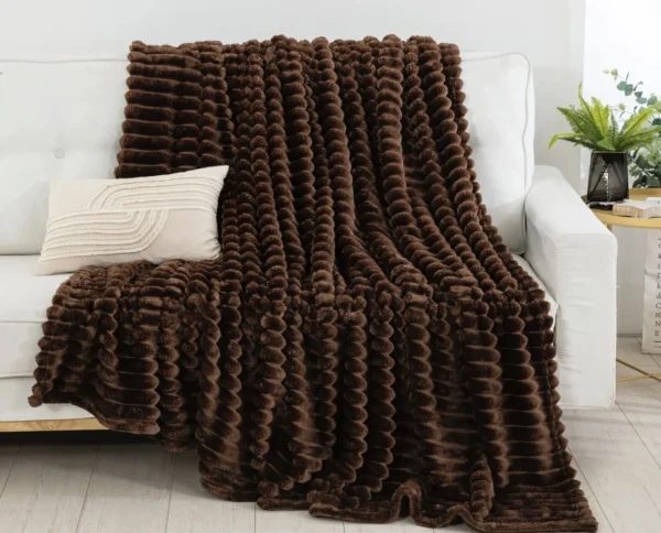 Faux Fur Plush Fleece Bed blanket Sofa throws