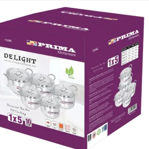 DELIGHT Metal Cooking Set with Lids– 5-Piece (18cm-26cm)