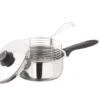 Steel Chip Pan with Lid & Wire Basket(20CM)