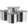 4-Piece Lightweight Stockpot Set – 8 Qt, 12 Qt, 16 Qt, 20 Qt