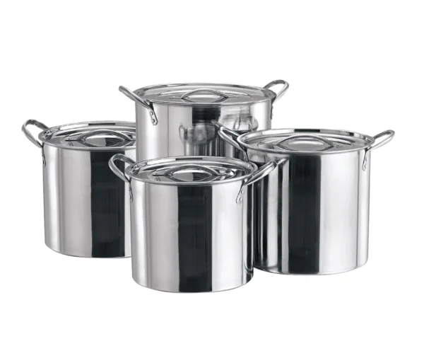 4-Piece Lightweight Stockpot Set – 8 Qt, 12 Qt, 16 Qt, 20 Qt