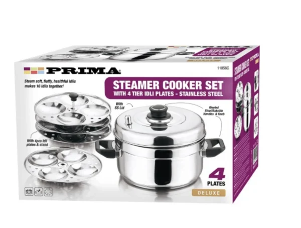 Prima Stainless Steel Idly Cooker - 3 or 4 Tier