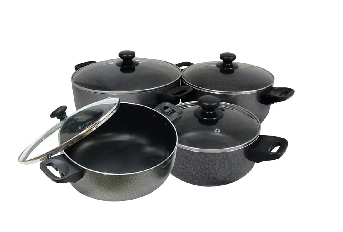 Non-Stick with Stone Vein 8-Piece Cookware Set