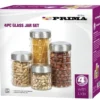 4piece glass jar set oval