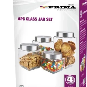 4GLASS JAR SET SQUARE