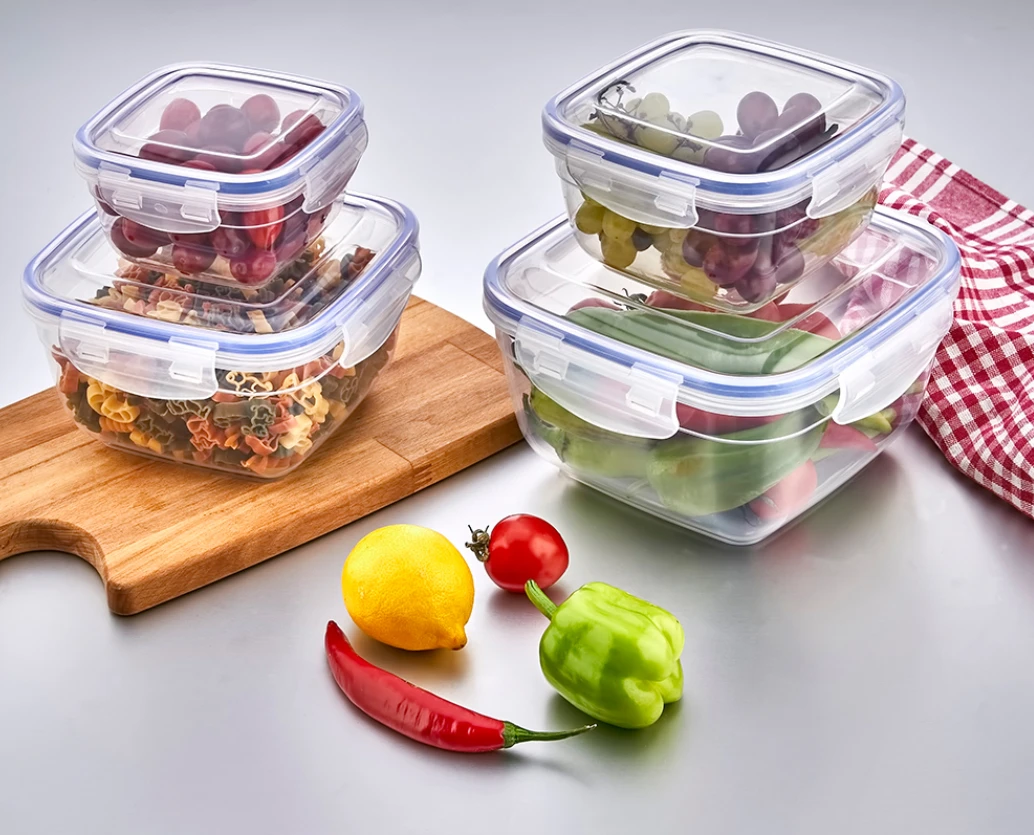 AIR TIGHT SQUARE FOOD CONTAINER SET4 (500-2000ML)