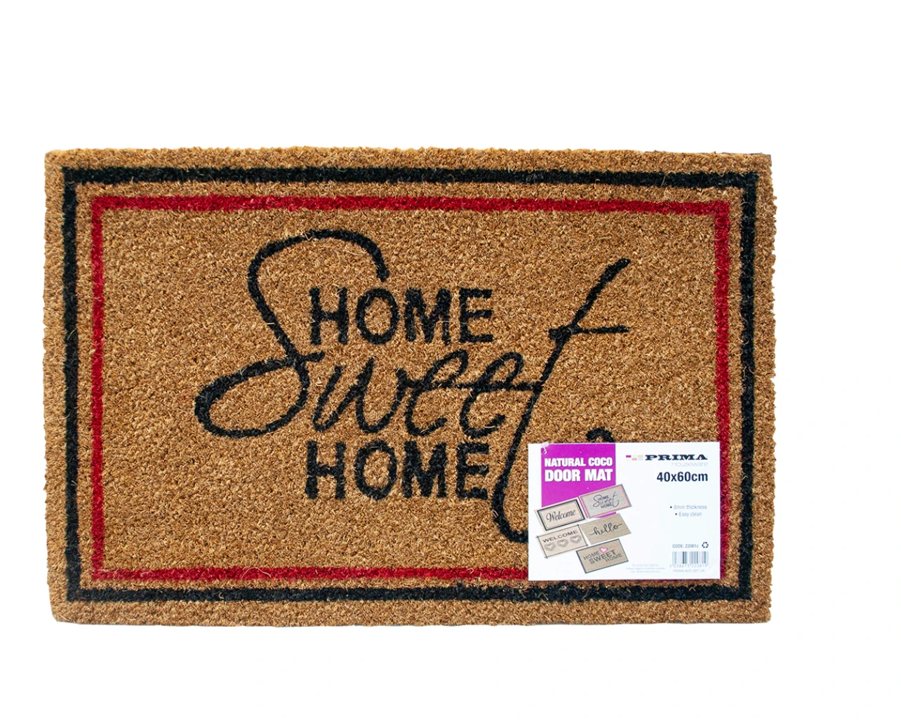 PVC COCO DOOR MAT PATTERNED COIR 40x 60CM HOMELY NEEDS