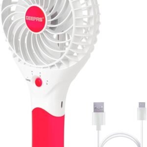 GEEPAS Rechargeable Mini Fan – Personal Portable Fan with 3 Speed Options – Quiet Electric USB Travel Fan for Office, Home and Outdoors Use – Up to 8 Hours Working (Low Speed) –2 Year Warranty