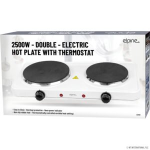 Electric Hot Plate with Thermostat (Double-white)