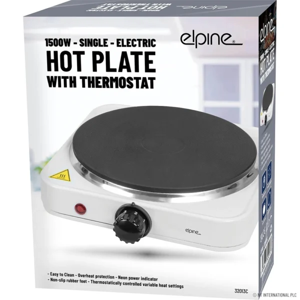 Electric Hot Plate with Thermostat (Single-White)